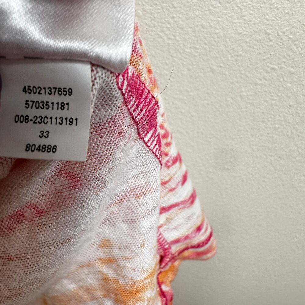 Chico's Open Cardigan Sweater Linen Tropical Pink Orange Chico's 2 US L Resort - Picture 10 of 11